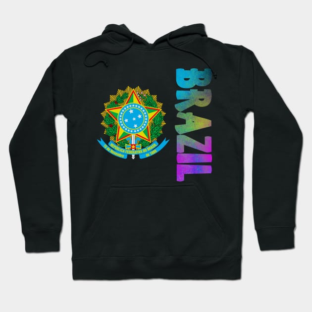 Brazil Coat of Arms Design Hoodie by Naves